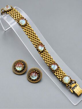 Rare Vintage Saphiret Bracelet and Clip Earrings